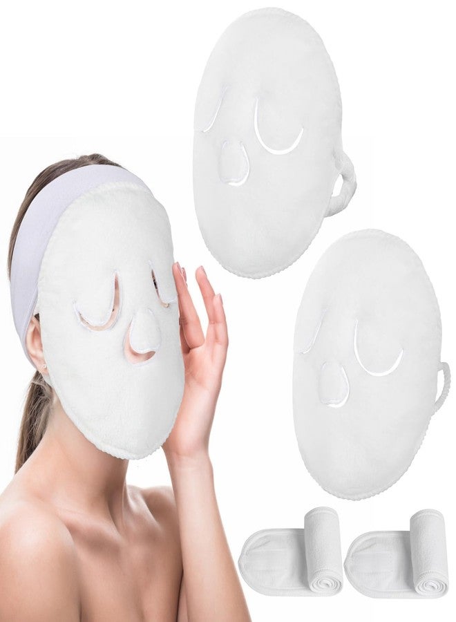 sodknow Face Steaming Towel, 4 Pack Reusable Face Towel Mask with Face Washing Headband Cold Hot Compress Facial Steamer Towel Moisturizing Beauty Care Spa Towels for Women Girls Skin Face Care Beauty Salons - Image 1